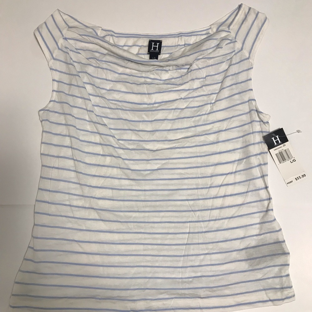 H by Hilfiger, NWT Cap sleeve scoop neck knit top.